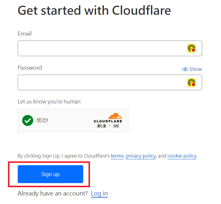 註冊Cloudflare帳號4